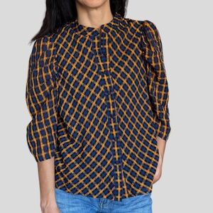 Eva Franco Anthropologie Puff Sleeve Blouse